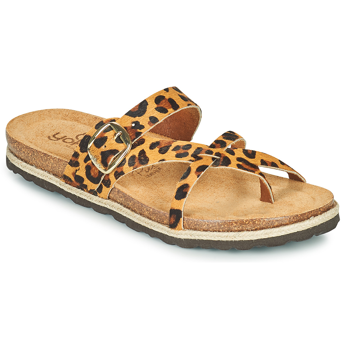 Pantofi Femei Papuci de vară YOKONO CHIPRE Leopard