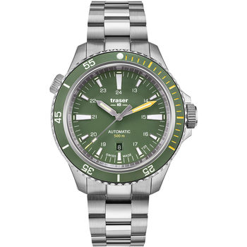 Ceasuri & Bijuterii Bărbați Ceasuri Analogice Traser H3 110328, Automatic, 46mm, 50ATM Argintiu