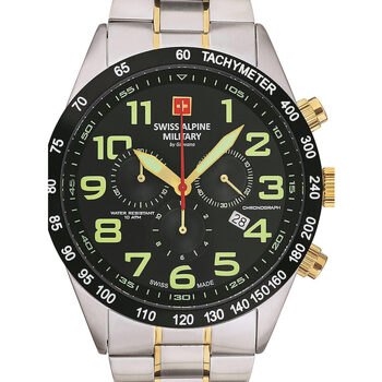 Ceasuri & Bijuterii Bărbați Ceasuri Analogice Swiss Alpine Military 70.479.147, Quartz, 45mm, 10ATM Argintiu