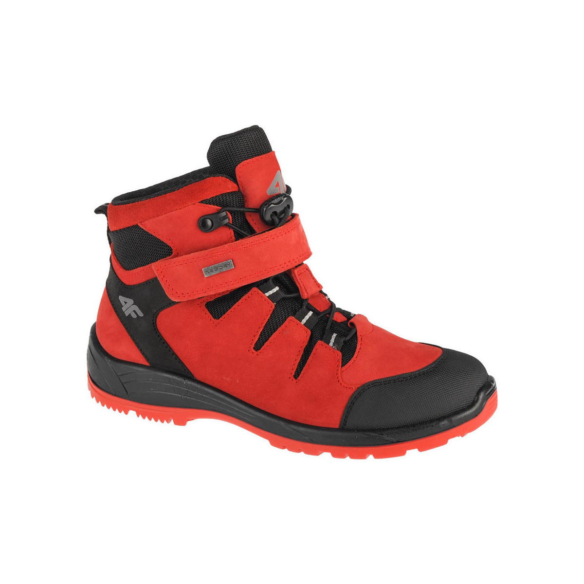 Pantofi Băieți Drumetie și trekking 4F Junior Trek roșu