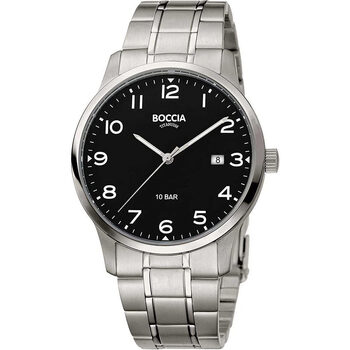 Ceasuri & Bijuterii Bărbați Ceasuri Analogice Boccia 3621-01, Quartz, 40mm, 10ATM Argintiu
