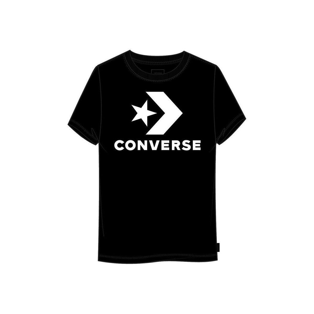 Îmbracaminte Femei Tricouri mânecă scurtă Converse Star Chevron Center Front Negru