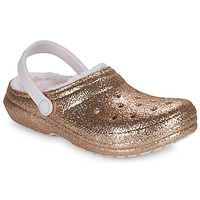Pantofi Fete Saboti Crocs Classic Lined Glitter Clog T Auriu