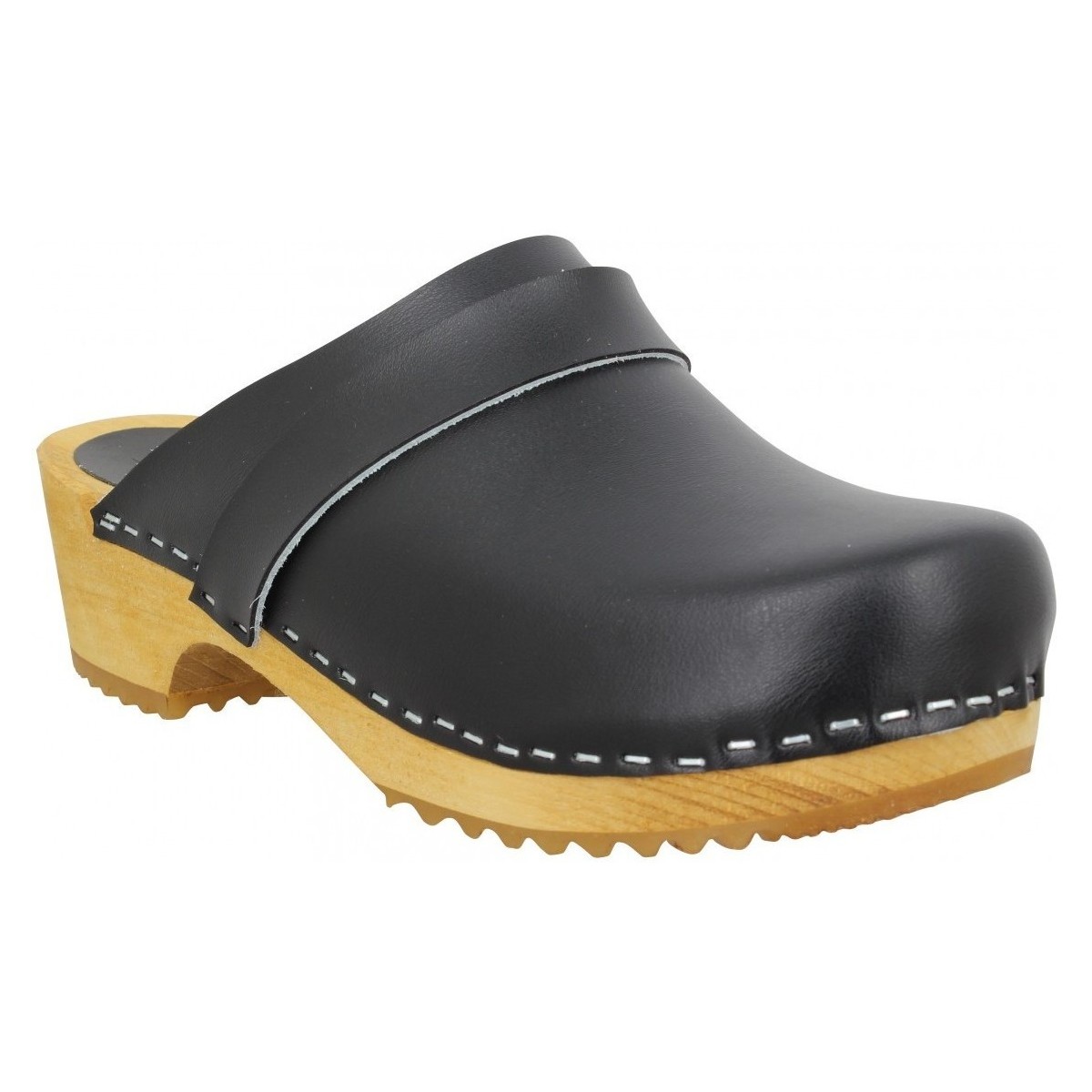 Pantofi Femei Papuci de vară Hoof Chloe Cuir Femme Noir Negru