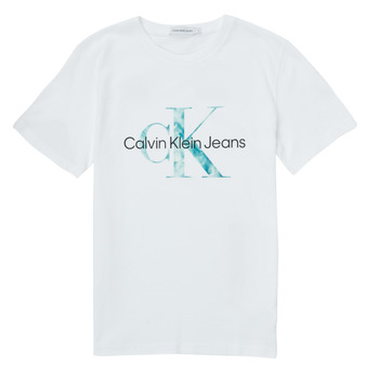 Îmbracaminte Copii Tricouri mânecă scurtă Calvin Klein Jeans MONOGRAM LOGO T-SHIRT Alb