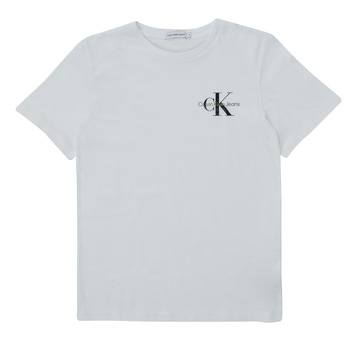 Îmbracaminte Băieți Tricouri mânecă scurtă Calvin Klein Jeans CHEST MONOGRAM TOP Alb
