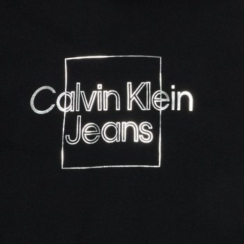 Calvin Klein Jeans METALLIC BOX LOGO RELAXED HOODIE Negru