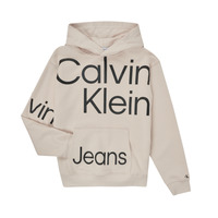Îmbracaminte Băieți Hanorace  Calvin Klein Jeans BOLD INSTITUTIONAL LOGO HOODIE Alb