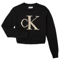 Îmbracaminte Fete Hanorace  Calvin Klein Jeans MONOGRAM SWEATER Negru