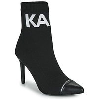Pantofi Femei Botine Karl Lagerfeld PANDORA HI KNIT COLLAR ANKLE BT Negru