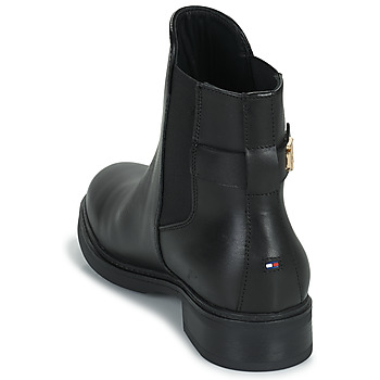 Tommy Hilfiger Coin Leather Flat Boot Negru