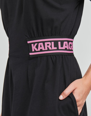 Karl Lagerfeld JERSEY DRESS W/LOGO WAIST Negru