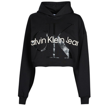 Îmbracaminte Femei Hanorace  Calvin Klein Jeans GLOSSY MONOGRAM HOODIE Negru