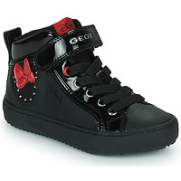 Pantofi Fete Pantofi sport stil gheata Geox J KALISPERA GIRL B Negru / Roșu