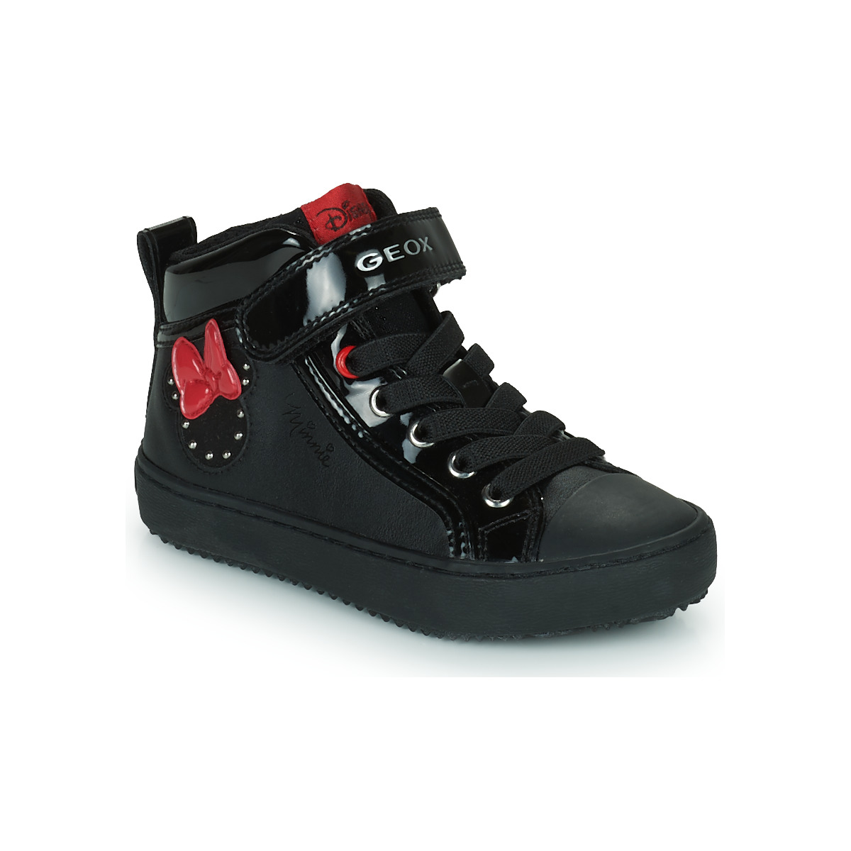 Pantofi Fete Pantofi sport stil gheata Geox J KALISPERA GIRL B Negru / Roșu