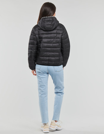 Tommy Jeans TJW QUILTED TAPE HOODED JACKET Negru