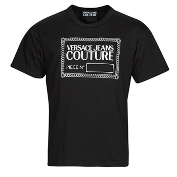 Îmbracaminte Bărbați Tricouri mânecă scurtă Versace Jeans Couture 73GAHT11-899 Negru / Alb