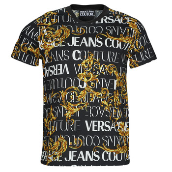 Îmbracaminte Bărbați Tricouri mânecă scurtă Versace Jeans Couture 73GAH6S0-G89 Negru / Alb / Galben