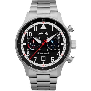 Ceasuri & Bijuterii Bărbați Ceasuri Analogice Avi-8 AV-4088-11, Quartz, 44mm, 5ATM Argintiu