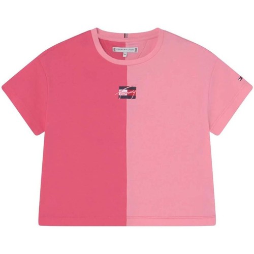 Îmbracaminte Fete Tricouri mânecă scurtă Tommy Hilfiger  roz