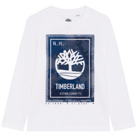 Îmbracaminte Băieți Tricouri cu mânecă lungă  Timberland T25T39-10B Alb