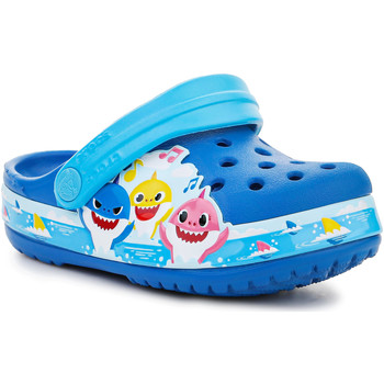 Pantofi Fete Saboti Crocs FL Babyshark Band Clog T 207066-4JL albastru