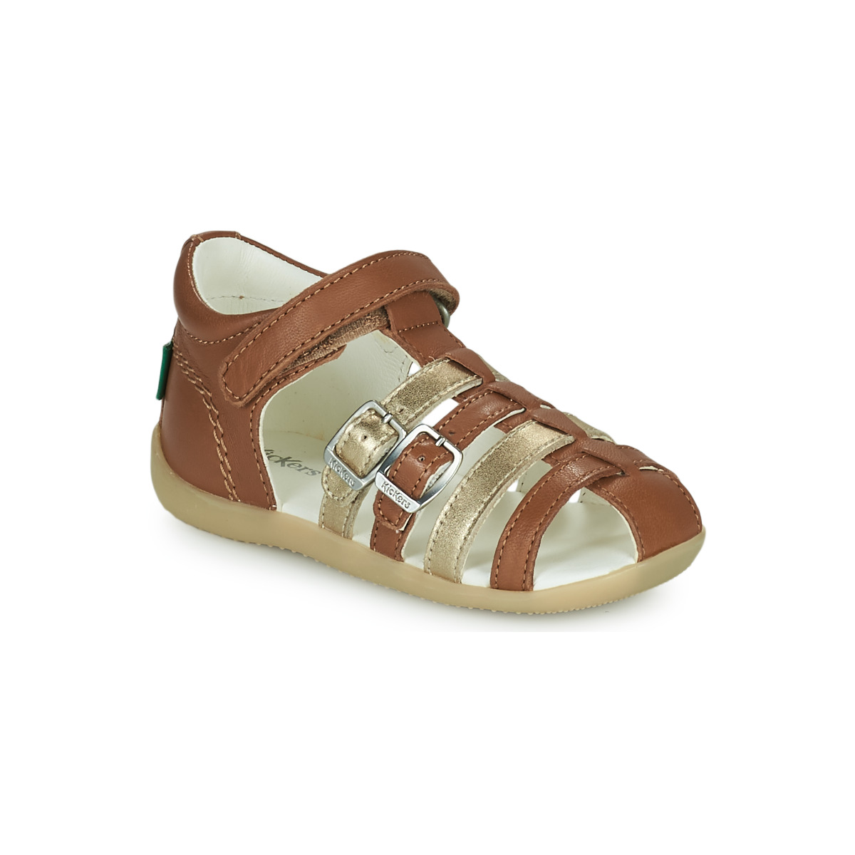 Pantofi Fete Sandale Kickers BIGKRO Camel / Auriu