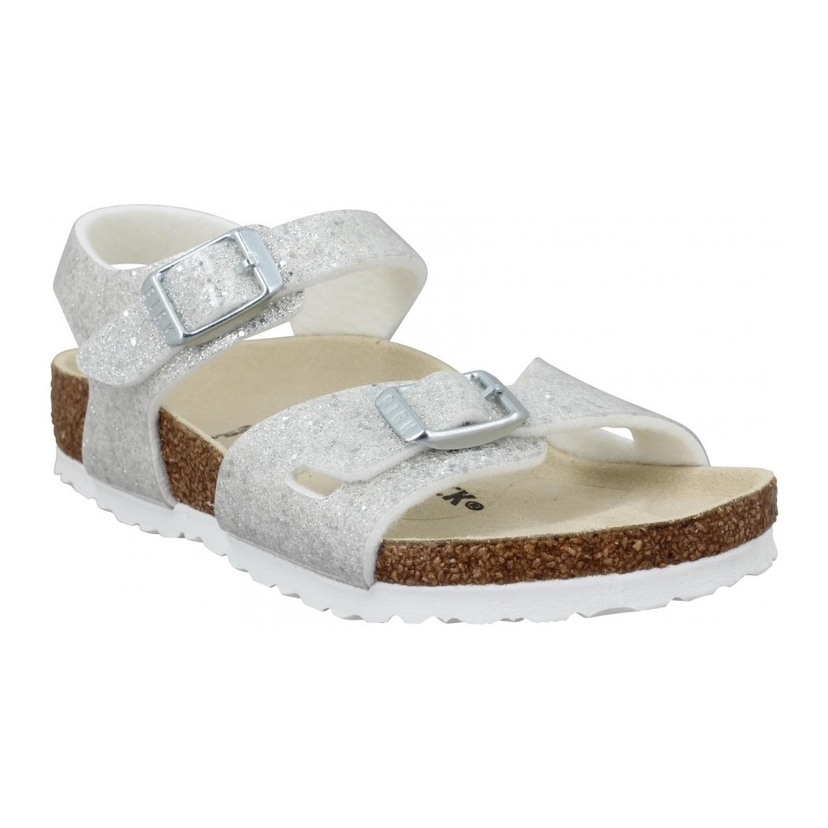 Pantofi Copii Sandale Birkenstock Rio Kids Birko Flor Cosmic Sparkle Enfant Blanc Alb