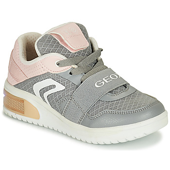 Pantofi Fete Pantofi sport stil gheata Geox J XLED GIRL Gri / Roz