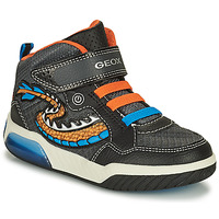 Pantofi Băieți Pantofi sport stil gheata Geox J INEK B. C - MESH+ECOP BOTT Negru / Portocaliu