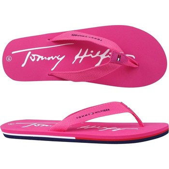 Tommy Hilfiger Logo Print Flip Flop roz