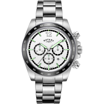Ceasuri & Bijuterii Bărbați Ceasuri Analogice Rotary GB05440/02, Quartz, 41mm, 10ATM Argintiu