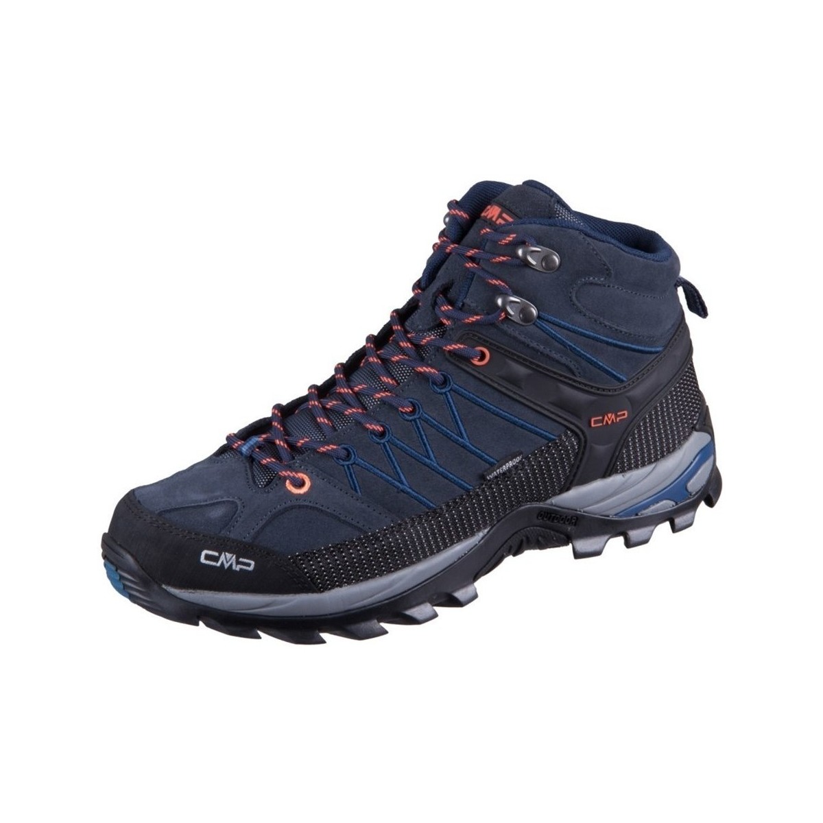 Pantofi Bărbați Drumetie și trekking Cmp Rigel Mid WP Negre, Albastru marim