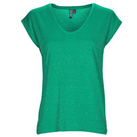 Îmbracaminte Femei Maiouri și Tricouri fără mânecă Pieces PCBILLO TEE LUREX STRIPES Verde