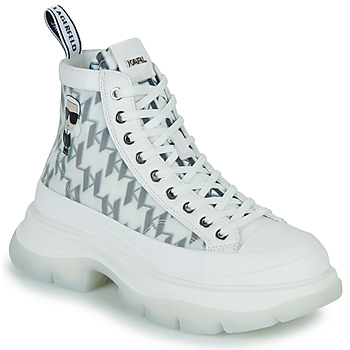 Pantofi Femei Pantofi sport stil gheata Karl Lagerfeld LUNA Monogram Mesh Boot Alb