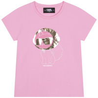 Îmbracaminte Fete Tricouri mânecă scurtă Karl Lagerfeld Z15414-465-B Roz
