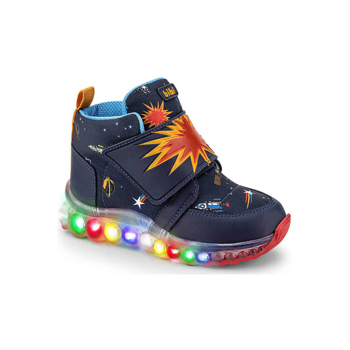 Pantofi Băieți Ghete Bibi Shoes Ghete Baieti LED Bibi Roller Celebration Space Dino albastru