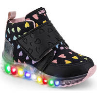 Pantofi Fete Ghete Bibi Shoes Ghete Fete LED Bibi Roller Celebration Hearts Negru