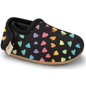 Pantofi Fete Pantofi sport Casual Bibi Shoes Botosei de Interior Antiderapanti Afeto Joy Hearts Negru