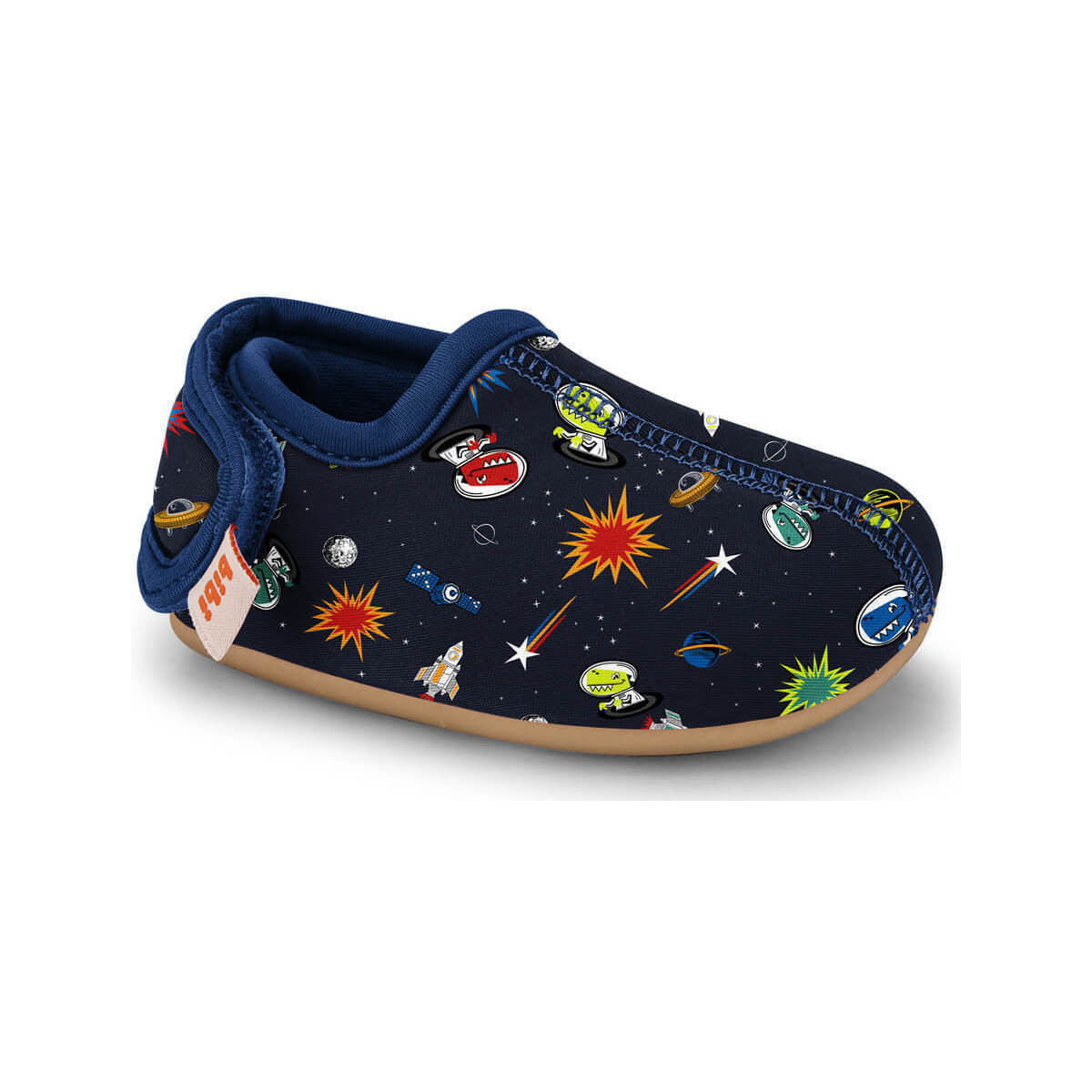 Pantofi Băieți Pantofi sport Casual Bibi Shoes Botosei de Interior Antiderapanti Afeto Joy Space Dino albastru