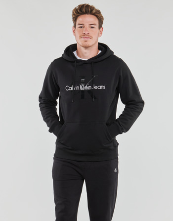 Îmbracaminte Bărbați Hanorace  Calvin Klein Jeans MONOLOGO REGULAR HOODIE Negru