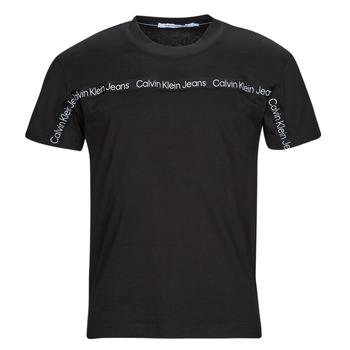 Îmbracaminte Bărbați Tricouri mânecă scurtă Calvin Klein Jeans LOGO TAPE TEE Negru