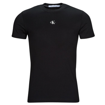 Îmbracaminte Bărbați Tricouri mânecă scurtă Calvin Klein Jeans MICRO MONOLOGO TEE Negru