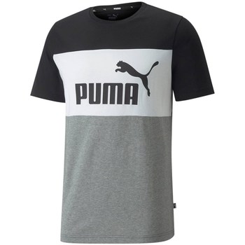 Îmbracaminte Bărbați Tricouri mânecă scurtă Puma Ess Colorblock Tee Negre, Gri