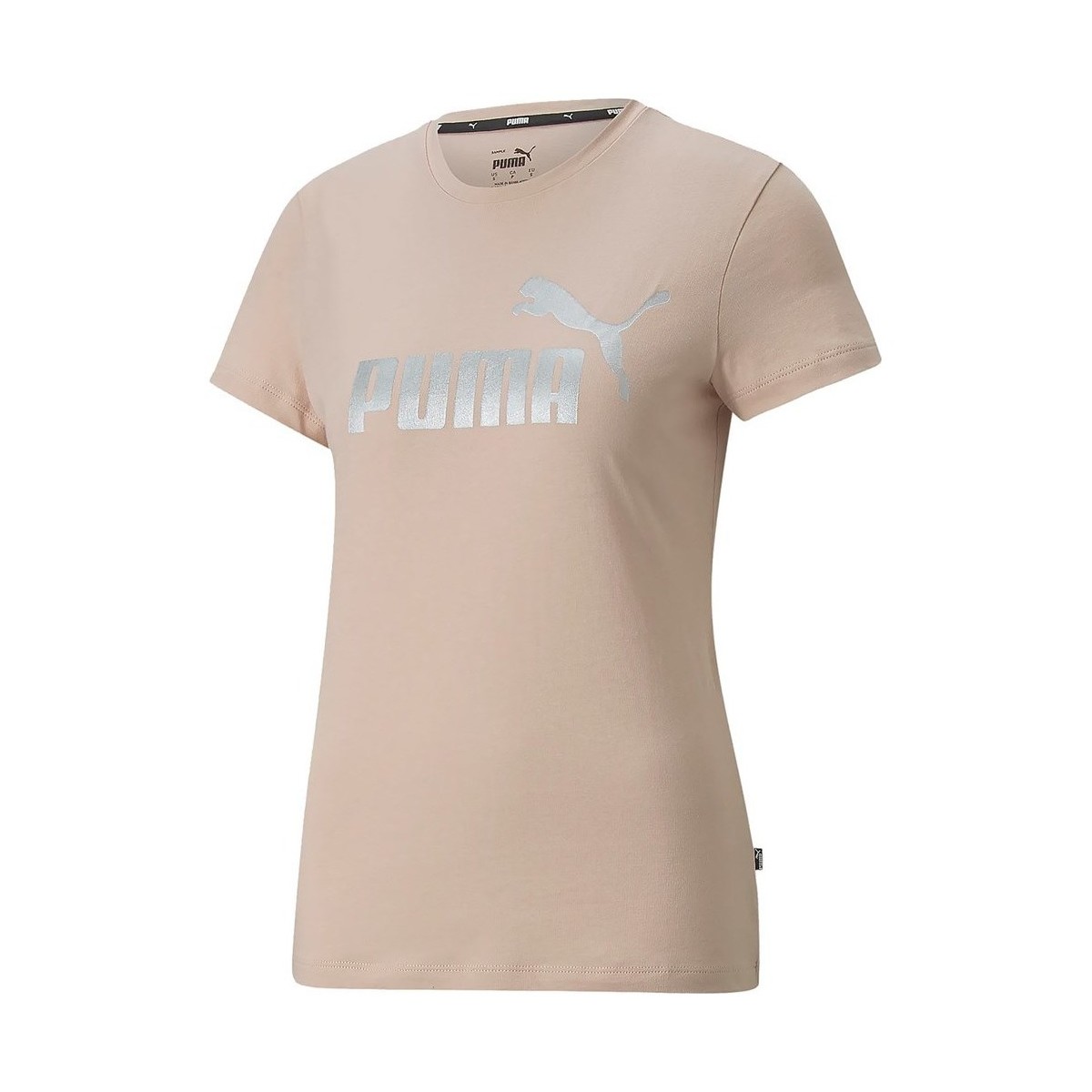 Îmbracaminte Femei Tricouri mânecă scurtă Puma Ess Metallic Logo Tee Bej