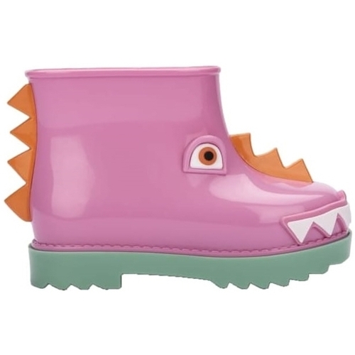 Pantofi Copii Cizme Melissa MINI  Rain Boot+Fábula B - Green/Pink roz