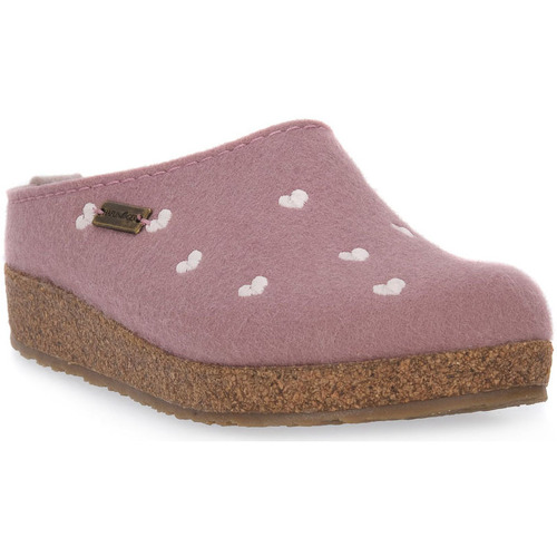 Pantofi Femei Papuci de casă Haflinger CUORICINI ROSENHOLZ WOLLFILZ CALZG roz