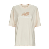 Îmbracaminte Femei Tricouri mânecă scurtă New Balance Essentials Stacked Logo T-Shirt Bej