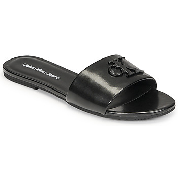 Pantofi Femei Papuci de vară Calvin Klein Jeans FLAT SANDAL SLIDE Negru