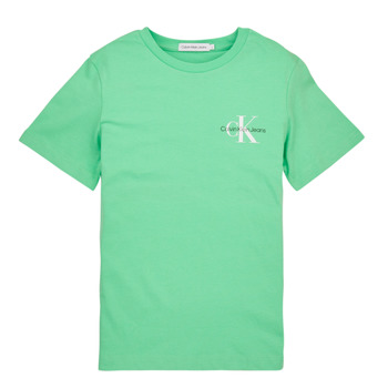 Îmbracaminte Băieți Tricouri mânecă scurtă Calvin Klein Jeans CHEST MONOGRAM TOP Verde